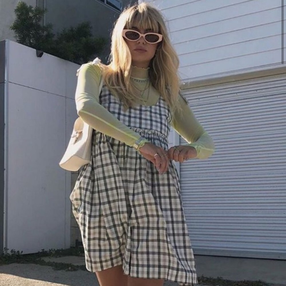 urban outfiters plaid babydoll dress